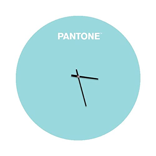 Pantone by Homemania Homemania Sunrise Wall Clock Round for Living Room Kitchen Office 40 x 0.15 x 40 cm Blue White Metal, Dimension du Produit: L40xP0,15xA40 cm, 1,5 kg