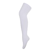 HDE Girl's Stockings Microfiber Opaque Footed Kids Tights (White, Small)