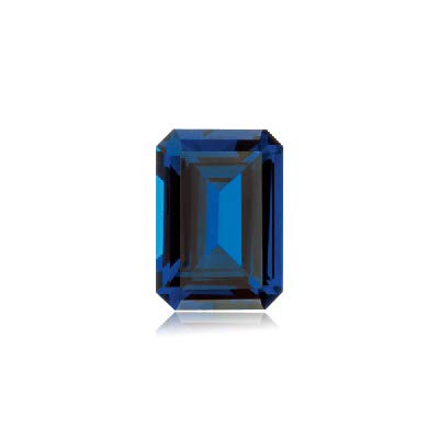 9.94-12.14 Cts of 14x10 mm AAA Emerald Cut Swiss Made Rough Synthetic Blue Sapphire (1 pc) Loose Gemstone