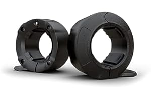 GORILLA JAW GorillaJaw™ Olympic Barbell Clamps 2 inch Quick Release Pair of Locking 2" Pro Olympic Weight Bar Plates Nylon Locks Collar Clips for Workout Weightlifting Fitness Exercise Barbell Clamp Black/Black