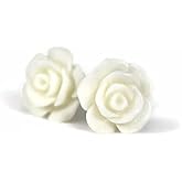 Pretty Smart Titanium Post Rose Earrings Hypoallergenic 13mm