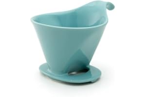 ZERO JAPAN(ゼロジャパン) Zero Japan - Bee House Pour Over Coffee Dripper - Lead-Free & Cadmium-Free Ceramic Coffee Maker with Elegant Peek Hole, Drip Cone Brewer Coffee Gifts, Brewing Accessories - Ice Blue, Standard Size