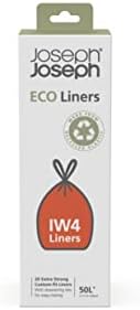 Joseph Joseph IW4 Eco Recycled Plastic Bin Liners, Kitchen Waste