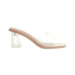 vivianly Womens Clear Heels Sandals Transparent