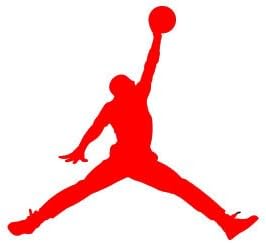 (15) 2" Jumpman Theme Vinyl Labels Stickers for Plates Napkins Balloons &amp; More Red Black (Red)