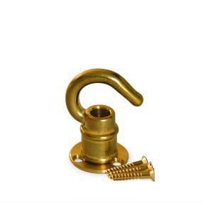 Lamps and Lights Small Ceiling Hook for Lighting Cable (Brass)