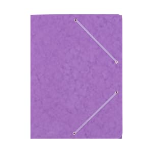 Pack of 10 Pressboard Folders A4 Purple with Elastic Strap Premium Folder with Elastic Strap 330 g/m²