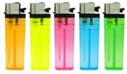 Disposable Lighter Child Resistant Single Unit Assorted Colors with Free Bakebros Silicone Container and Sticker