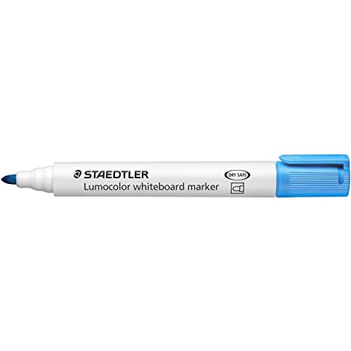 STAEDTLER LUMOCOLOR 351 ROTULADOR PARA PIZARRA - PUNTA REDONDA - TRAZO 2MM - CAPUCHON CON CLIP - COLOR AZUL CLARO