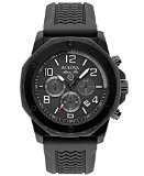 Bulova Marine Star Black Dial SS Rubber Chrono Quartz Men's Watch 98B223