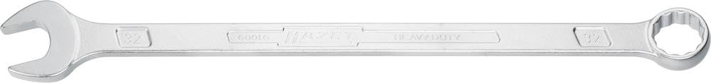 HAZET 600LG-30 510 mm X-Long 12-Point Traction Profile Slim Design Combination Wrench - Chrome-Plated