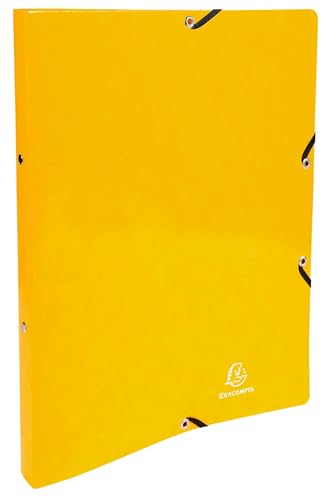 Exacompta 20 Classeurs Carte Lustrée A4 2 Anneaux Jaune