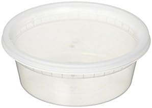 Food Storage Plastic Deli Containers with Lids, 8 Ounce 48 Sets
