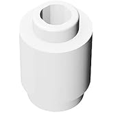 TTEHGB TOY Classic Brick Block Bulk, 100 Piece Round Brick Compatible with Lego Parts and Pieces 3062 (Colour: White)