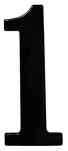 Fancy Black Reflective Mailbox or House Number - 1 - Size 4" - (select size (2"- 6") and digit (0-9) below) - Thick, Die-cut Exterior Grade Gasket-like PVC - not Metal or Rigid Plastic