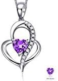 Love is the beauty of soul" Sterling Silver Cubic Zirconia Love Heart Fashion Pendant Necklace