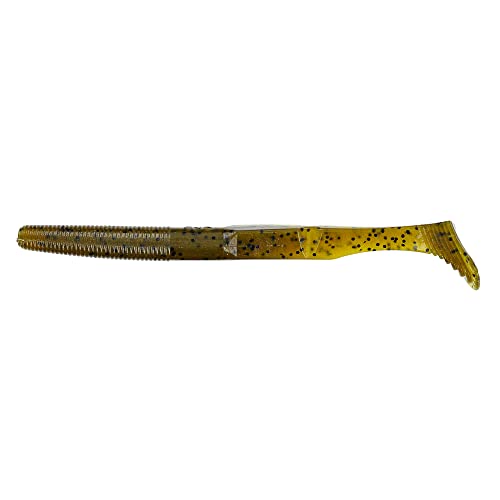 Yamamoto 31-10-297 Swim Senko, 5-Inch, 10-Pack, Green Pum-Packin Black Flake