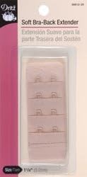 Dritz Bra Back Extender 1 1/4 inch Wide Beige 2 Hooks 56612 (6-Pack)