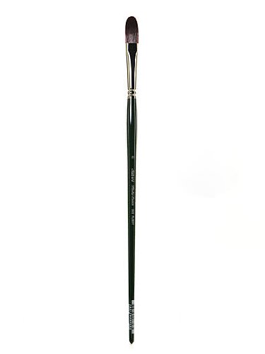 Silver Brush 2503-8 Ruby Satin Long Handle Synthetic Brush, Filbert, Size 8