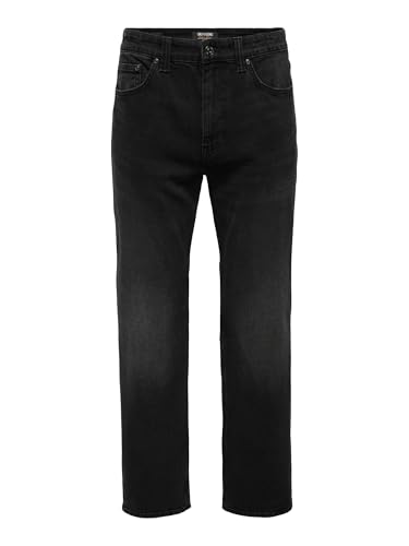 ONLY & SONS Onsweft Reg. Box Azg DNM Mu Otl, Nero delavé, 29W x 32L Uomo