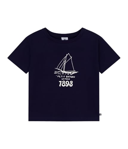 Petit Bateau Maglietta da Bambino a Maniche Corte Stampata, Sera, 5 Anni