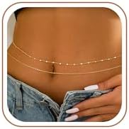 Amazon.com: Women Bikini Double Thin Waist Chain Jewelry  display picture 3