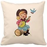 Singing Cowgirl Kid Throw Pillows 20 X 20 Two Sides Bedding Home Decoration Square Throw Pillow Case Decorative Cushion Cover Pillowcase
