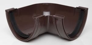 Polypipe RD503BR BROWNPolyflow Deep Capacity [Brown] Angle 90 Degree RD503 for 117mmx 75mm PVCu Half Round deepline guttering Systems
