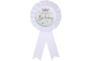 COLORFUL BLING It's My Birthday Ribbon, Satin Fabric Happy Birthday Birthday Queen King Ribbon Tinplate Badge Pin for Girls, Boys, Award Rose Badge Brooch Party Decoration