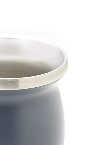 Balibetov [NEW] double wall Stainless Steel Yerba Mate Gourd set (Mate cup) with Yerba Mate Bombilla (Grey) - Thumbnail 3