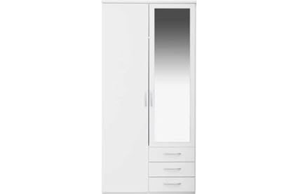 Hallingford 2 Door 3 Drawer Mirrored Wardrobe W Amazon Co Uk