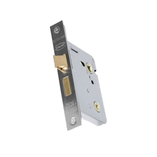 UAP Mortice Bathroom Lock 65mm - Mortice Door Lock Thumbturn Locking Door Security for Bathroom, Door Latch Mortice Lock for Internal Wooden Doors (Satin Stainless - 65mm)