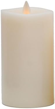Flameless Candle,QBA LED Pillar Candle (D 3" x H 5") Battery Operated Premier Real Wax Candle Moving Wick Unscented Candle with Remote Timer (Ivory)