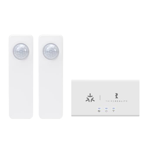 THIRDREALITY Starter Kit MK2 for Wireless Motion Sensor (2 Count), Link THIRDREALITY to Wi-Fi Matter (Support 2.4GHz), PIR Motion Detector Alarm, Compatible with Apple Homekit &Google Assistant