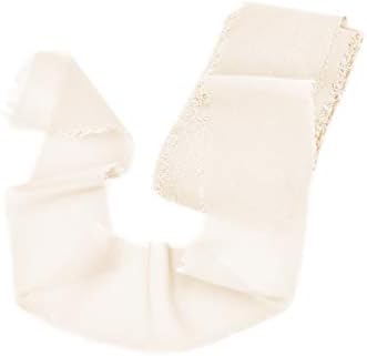 Mixsuperstore Rose Petal Chiffon Ribbon Handmade Sample Swatch 2-1/2"x 18Yd Fringe Ribbon for DIY Crafts, Wedding Party Decorations