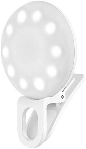 Criacr Selfie Light, USB Rechargeable 20 LED Selfie Fill-light, Clip-on LED Circle Light, Supplementary Lighting Night Selfie Enhancing, for Samsung, Huawei and Smartphones