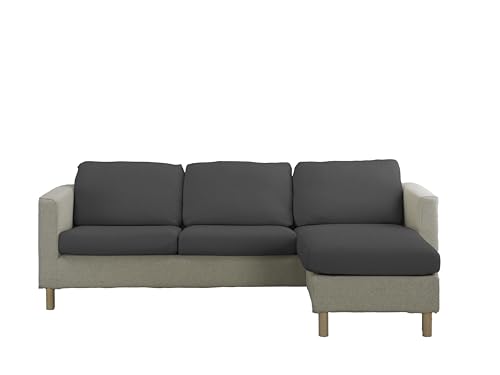 Estoralis | Java | Superelastischer Sofa-Sitz- und Rückenkissenbezug | Maximale Anpassungsfähigkeit | Farbe - C/ 11 Dunkelgrau | Größe L (zwischen 50–85 cm x 95–130 cm und 10–20 cm hoch)
