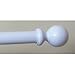 1-3/8 inch Wood Smooth Drapery Rod in White Finish - 6' long