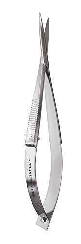 Facial Hair Scissors, Eyebrow Trimmer, Grooming Scissors for Shaping, Ear, Nose, Nostril and Mustache Trimming – for Men and Women. Comes with Case. By Christina Moss Naturals (Sharp Tip)
