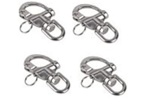 Marine Part Depot Four Stainless Steel Swivel Eye Snap Shackles 2-1/2"