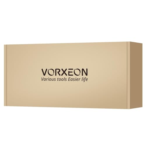 VORXEON 10 Piece Torx Impact Socket Set with 1/2" Drive in Steel 42CRMO (T25-T80), Star Hexagonal Socket Set with Case for Pneumatic, Electric and Dynamometer Keys