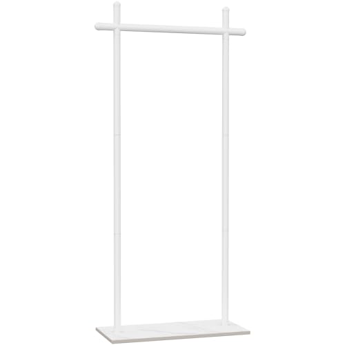 ENUMAIL Standing Coat Rack, Modern Freestanding Hangers with Thick Rock Bottom Plate, Clothes Hanger for Office, Bedroom, 175cm, White, Large