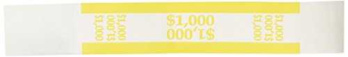 Sparco Sparco Bill Strap, 1000 per Box, White/Yellow (SPRBS1000WK)