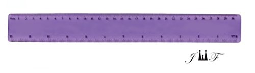 12" Funny Flexible Ruler Assorted Colors Shatterproof with inches and Metric Scale. Ideal for Classroom School Office Home Arts & Crafts (Assorted)