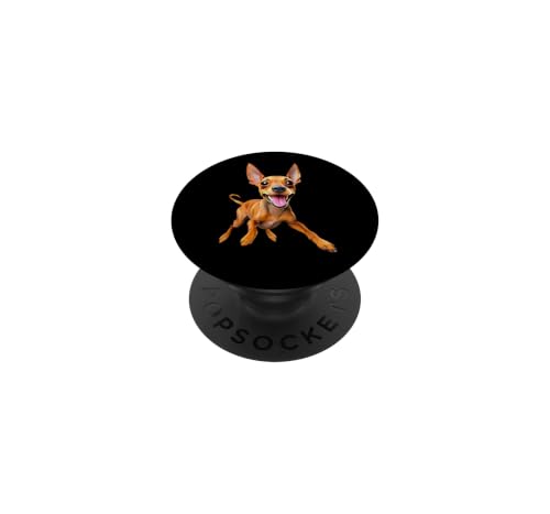Minpin miniature pinscher min pin puppy dog dad mom kids pet PopSockets Adhesiv…
