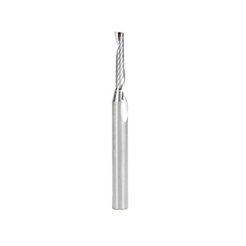 Amana Tool 57319 Metric SC CNC Spiral O Single Flute, Plastic Cutting 4 D x 20 CH x 6 SHK x 64mm Long Up-Cut Router Bit with Mirror Finish