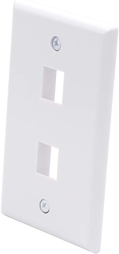 VCE 2 Port Keystone Wall Plate UL Listed (10-Pack), Single Gang Wall Plates for RJ45 Keystone Jack and Modular Inserts, White