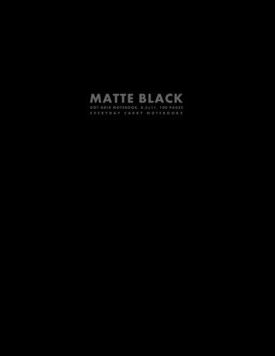 Matte Black Dot Grid Notebook, 8.5x11, 100 Pages Paperback – June 13, 2014