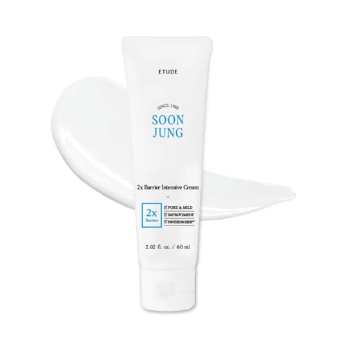 ETUDE SoonJung 2x Barrier Intensive Cream Original, Face Moisturizer, Shea Butter Hydrating Facial Cream for Sensitive Skin, Water-oil Balance & Panthenol, Korean Skin Care (2.02 Fl Oz)