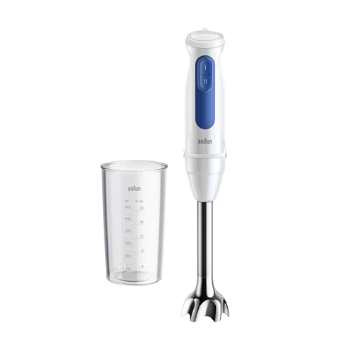 MultiQuick 3 MQ30.001M, Minipimer con Tecnologia PowerBell VPlus, 2 Velocidades+Turbo, Sistema EasyClick Plus para Accesorios, Tecnologia Anti Salpicaduras, Vaso de 600 ml, 900W, Blanco